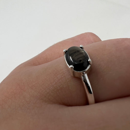 BLACK STAR SAPPHIRE RING
