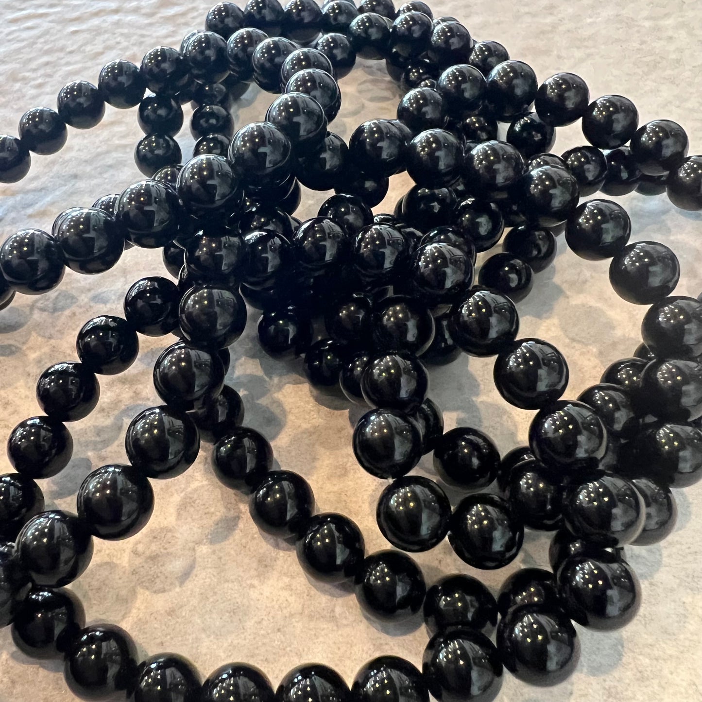 OBSIDIAN BEAD BRACELET