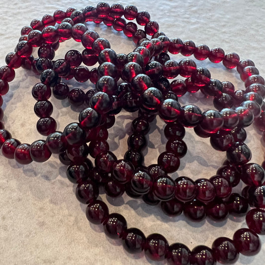 GARNET BEAD BRACELET