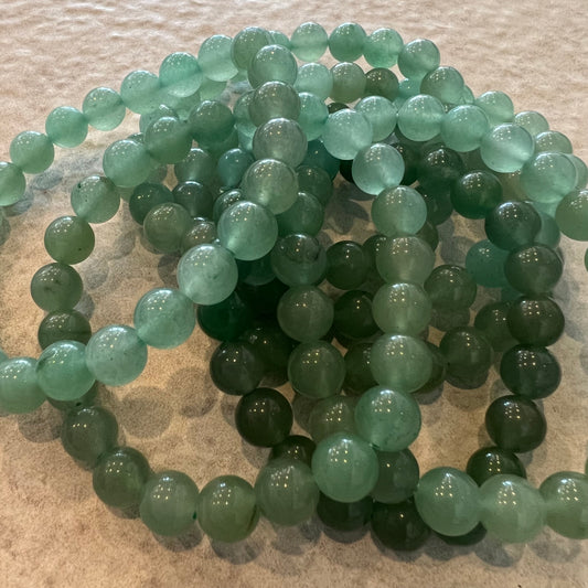 GREEN AVENTURINE BEAD BRACELET