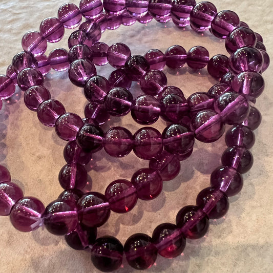 PURPLE AGATE BEAD BRACELET