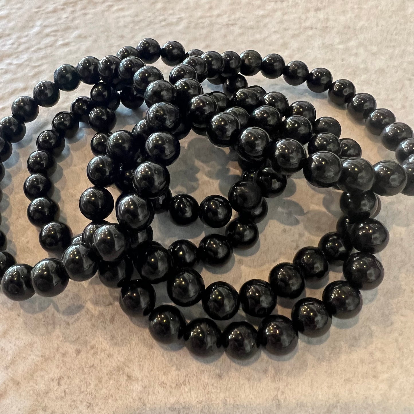 SHUNGITE BEAD BRACELET