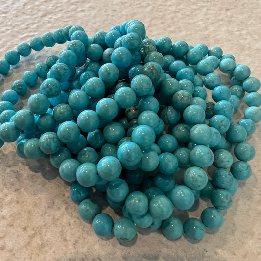 TURQUOISE HOWLITE BEAD BRACELET