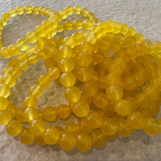 YELLOW QUARTZ BEAD BRACELET